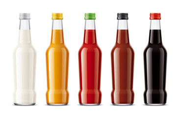Bottles for juice, dairy drinks and other. 