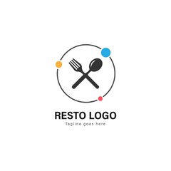 Restaurant logo template design. Restaurant logo with modern frame vector design