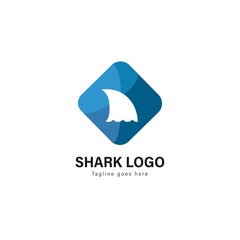 Shark logo template design. Shark logo with modern frame vector design