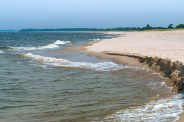 The calm sea. Turquoise seascape. Sea smoothness.