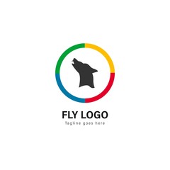 Fototapeta premium Wolf logo template design. Wolf logo with modern frame vector design
