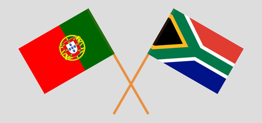 RSA and Portugal. The South African and Portuguese flags. Official colors. Correct proportion. Vector