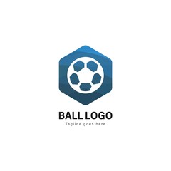 Soccer logo template design. Soccer logo with modern frame vector design