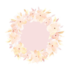 Watercolor flower wreath.