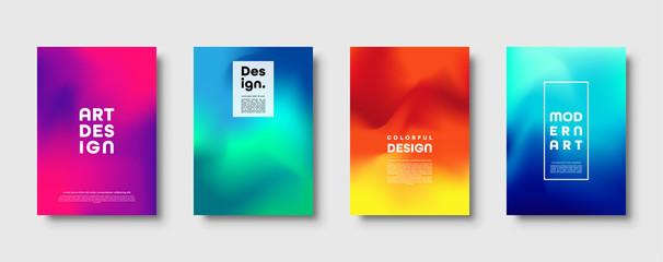 Colorful modern abstract background with neon red, green, blue, purple, yellow and pink gradient. Dynamic color flow poster, banner. Vector illustration.