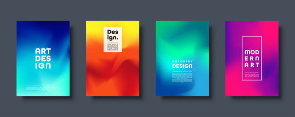 Colorful modern abstract background with neon red, green, blue, purple, yellow and pink gradient. Dynamic color flow poster, banner. Vector illustration.