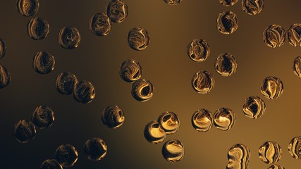 Abstract gold background. Fractal luxury art. Graphic painting golden artwork in oil imitation. Stock. Digital rich arabic texture. Wall art decor. Contemporary in modern style. 