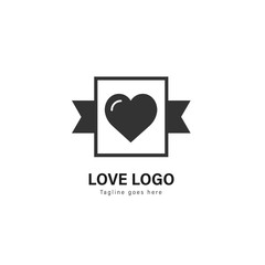 Love logo template design. Love logo with modern frame vector design