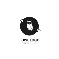 Owl logo template design. Owl logo with modern frame vector design