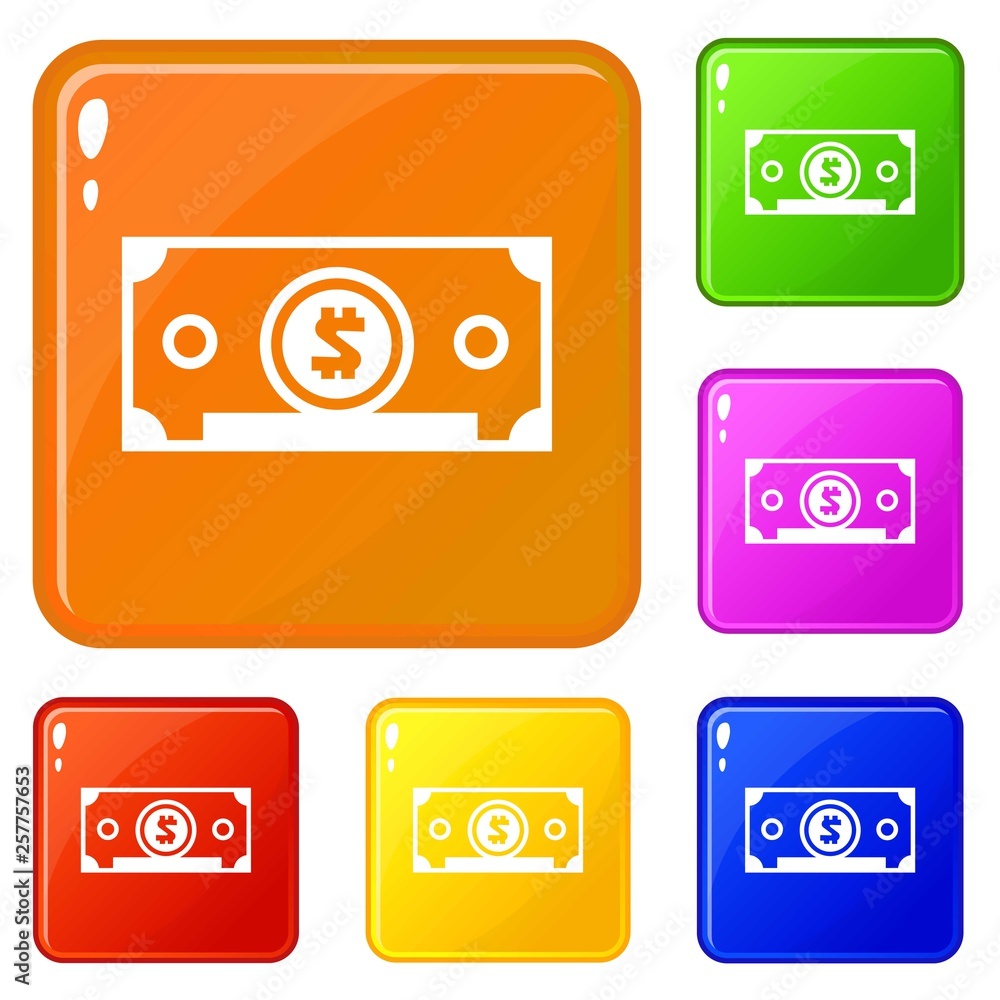Aufkleber marker icons set collection vector 6 color isolated on white background