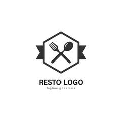 Restaurant logo template design. Restaurant logo with modern frame vector design