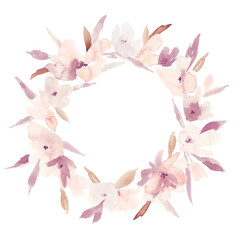 Watercolor flower wreath.