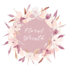 Watercolor flower wreath.