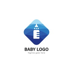 Baby logo template design. Baby logo with modern frame vector design