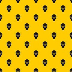 Fototapeta premium Map pointer with symbol anchor and sea port pattern seamless vector repeat geometric yellow for any design