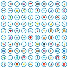 100 musical icons set in cartoon style for any design vector illustration