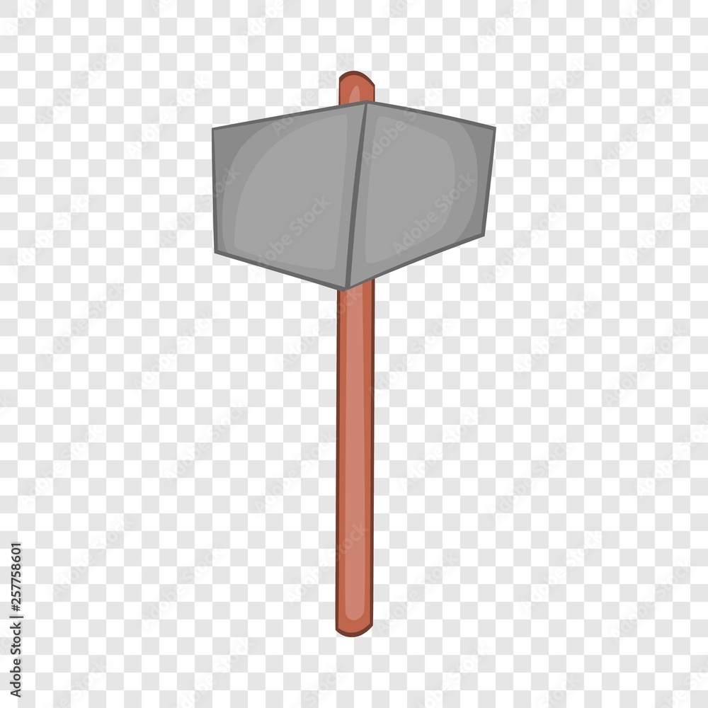 Poster sledgehammer icon in cartoon style isolated on background for any web design