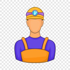 Male miner icon in cartoon style isolated on background for any web design 