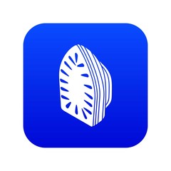 Iron icon blue vector isolated on white background