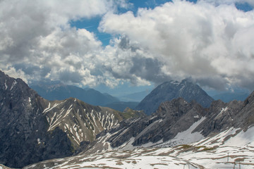 big view from the summit of the Zugspitze Germany