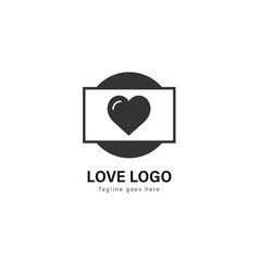 Love logo template design. Love logo with modern frame vector design