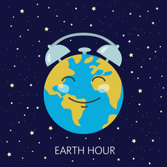 Naklejka premium Earth hour, our planet, ecology concept.