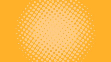 Comic cartoon retro orange and yellow pop art background with dots, vector illustration eps10