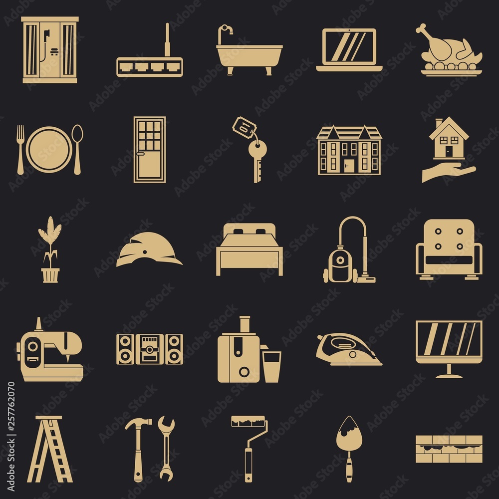 Poster sanitary engineering icons set. simple set of 25 sanitary engineering vector icons for web for any d