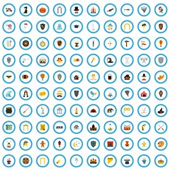 100 myth icons set in flat style for any design vector illustration