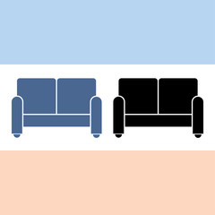 Armchair sofa icon. Furniture symbol in flat style. Vector illustration. - Vector