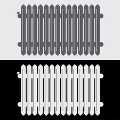 The radiator icon. Vector illustration of a radiator icon for heat in the house, in the office. Design in flat style. - Vector