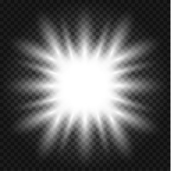 Glowing lights effect, flare, explosion and stars.