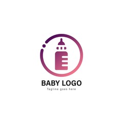 Baby logo template design. Baby logo with modern frame vector design