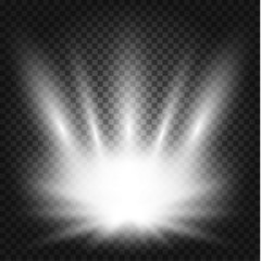 Glowing lights effect, flare, explosion and stars.