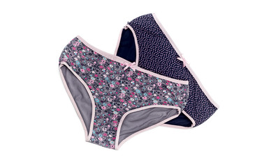 Female panties with pattern on a white background