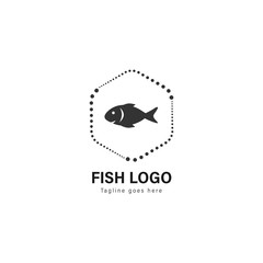 Fish logo template design. Fish logo with modern frame vector design