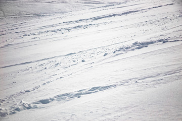 Winter panoramic view of a snowy mountain slope, of a mountain, in Switzerland.