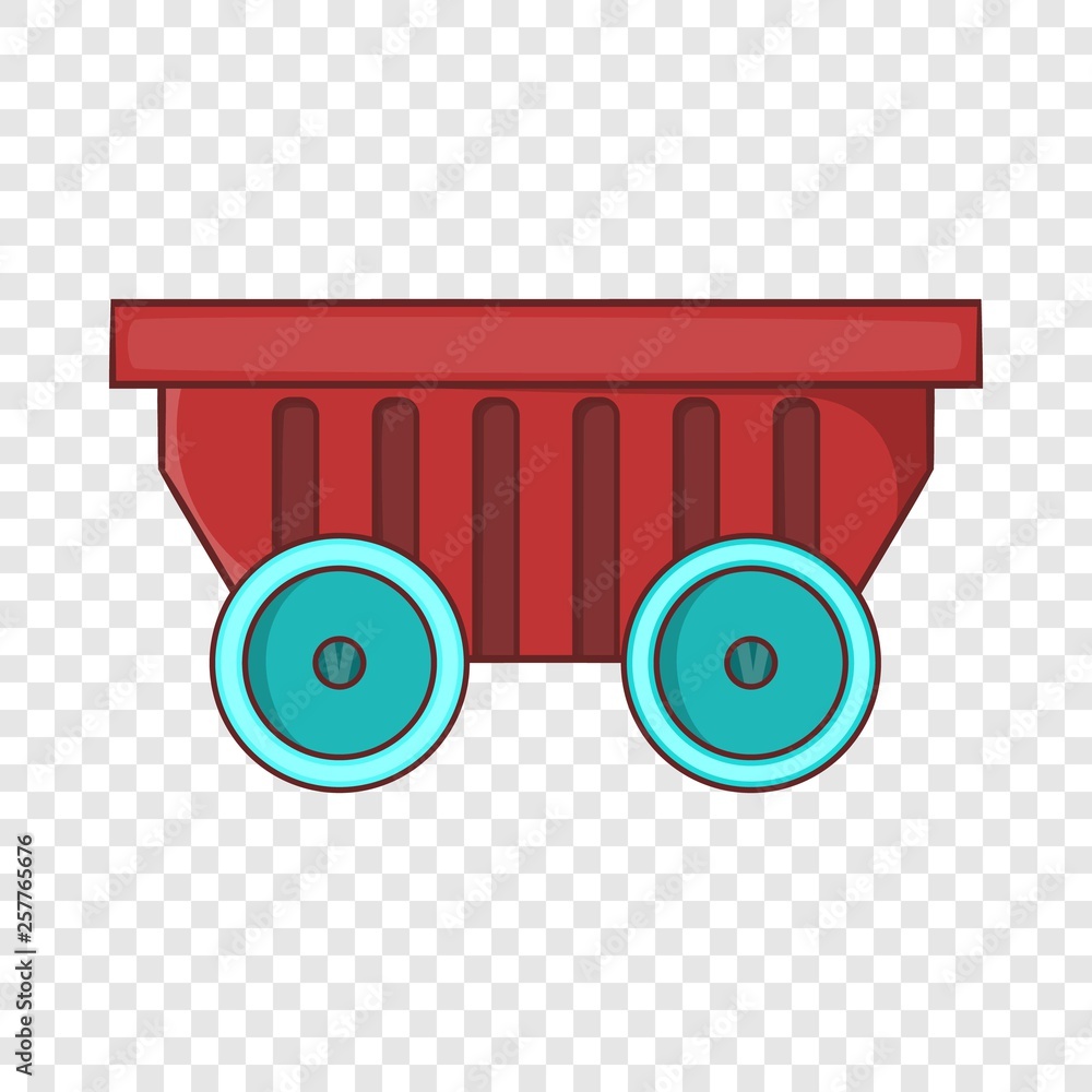 Poster cart on wheels icon in cartoon style isolated on background for any web design