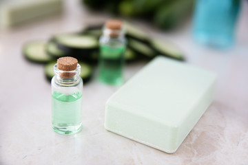 Bottle of Cucumber Extract with Soap