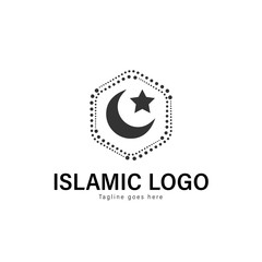 Islamic logo template design. Islamic logo with modern frame vector design