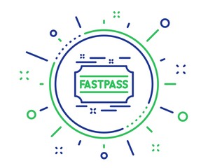 Fastpass line icon. Amusement park ticket sign. Fast track symbol. Quality design elements. Technology fastpass button. Editable stroke. Vector