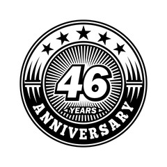 46 years anniversary. Anniversary logo design. Vector and illustration.