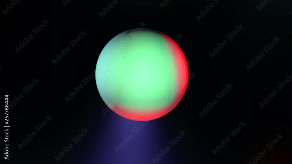 Poster animation of abstract blur colorful ball moving around on a black background. colorful and minimalis