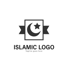 Islamic logo template design. Islamic logo with modern frame vector design