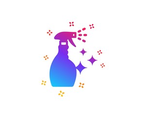 Cleaning spray icon. Washing liquid or Cleanser symbol. Housekeeping equipment sign. Dynamic shapes. Gradient design washing Cleanser icon. Classic style. Vector