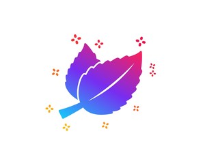 Mint leaves icon. Herbal leaf sign. Tea with Mentha symbol. Dynamic shapes. Gradient design mint leaves icon. Classic style. Vector