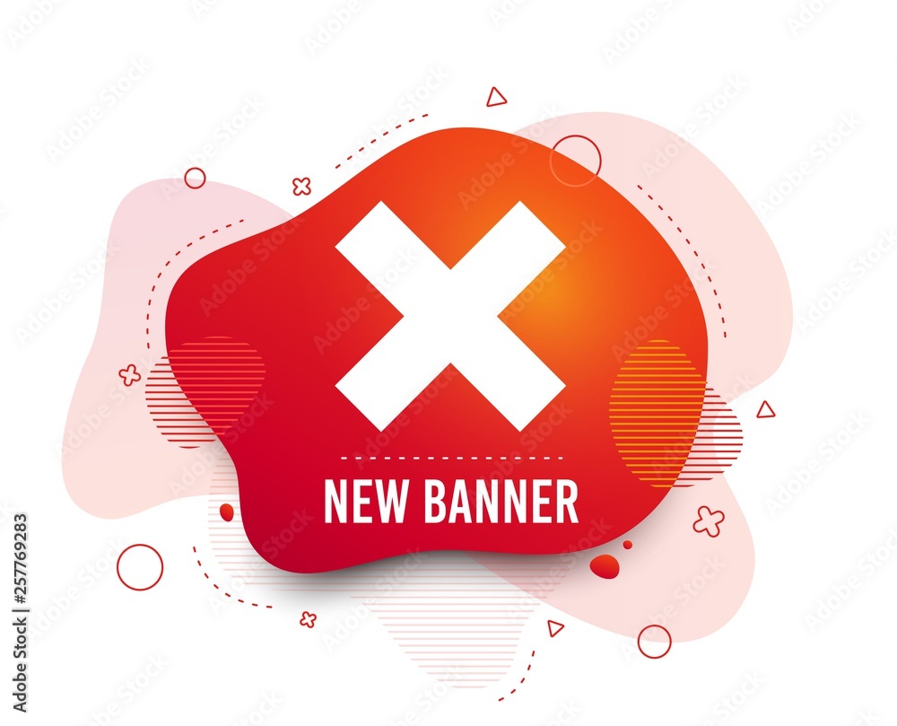 Aufkleber fluid badge. delete sign icon. remove button. abstract shape. gradient remove icon. flyer liquid ban