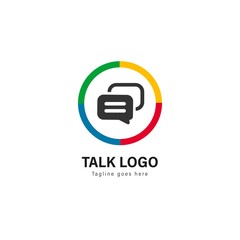 Talk logo template design. Talk logo with modern frame vector design