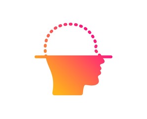 Face scanning icon. Facial scan sign. Head recognition symbol. Classic flat style. Gradient face scanning icon. Vector