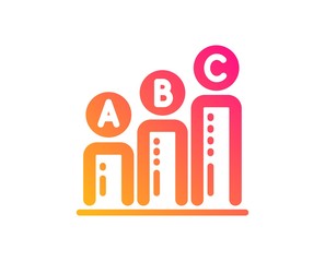 Graph icon. Column chart sign. Ab test diagram symbol. Classic flat style. Gradient graph chart icon. Vector